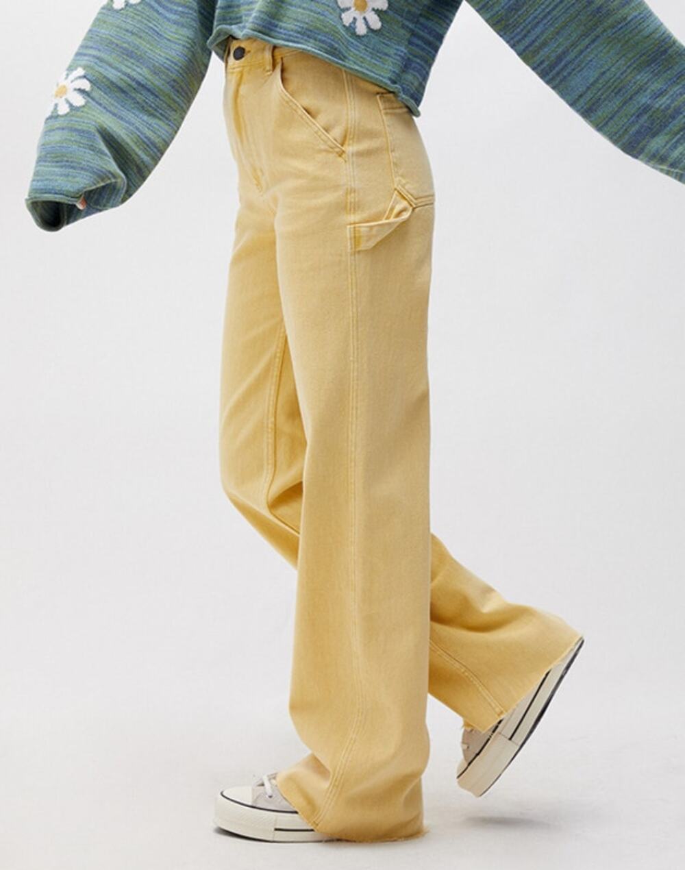 PACSUN Womens Ultra High Waisted Fitted Flare Denim Pants Raw Hem Honey Size 25